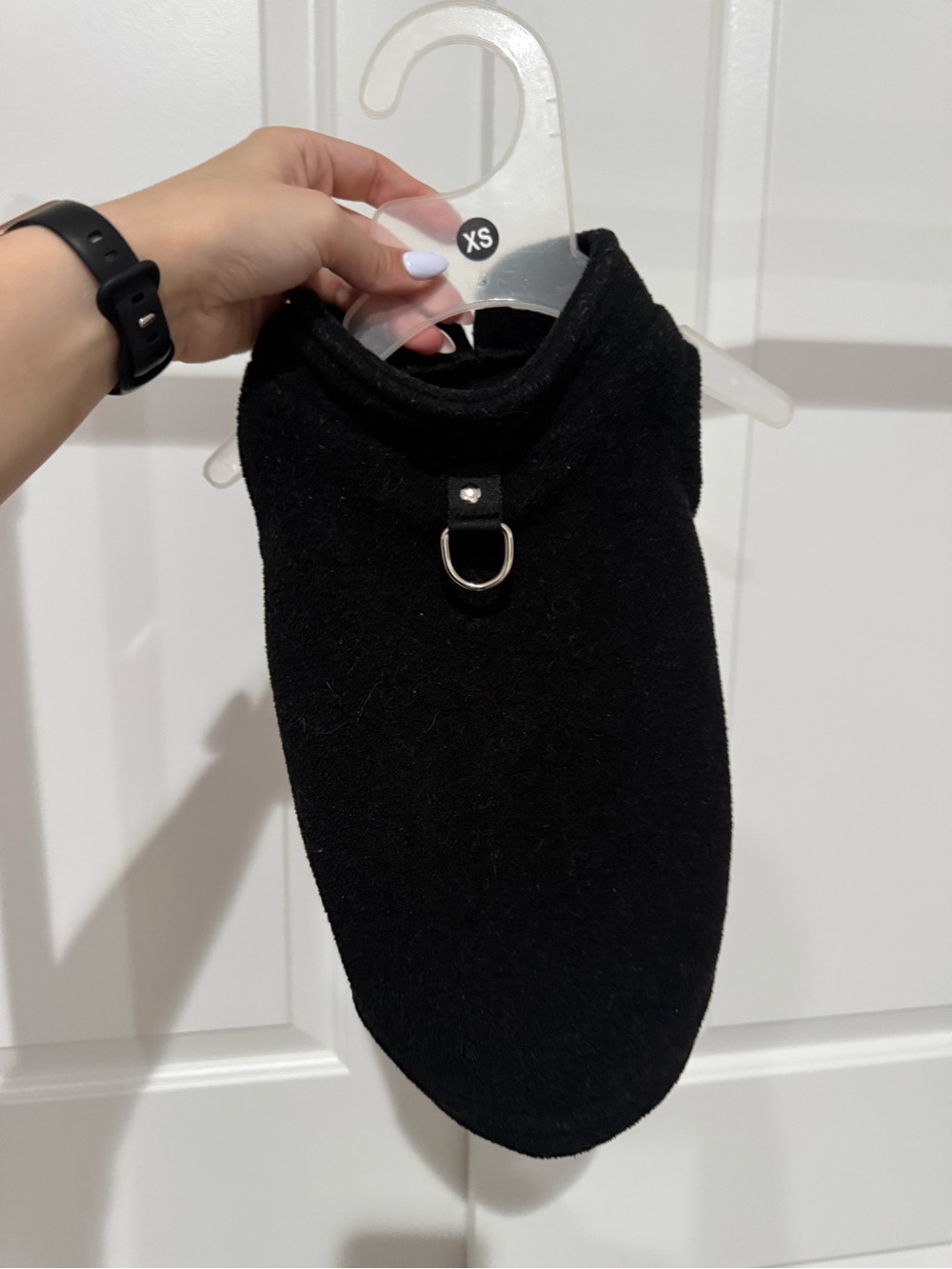 Women’s Black Slip-On Shoe Cover with Metal Ring Detail